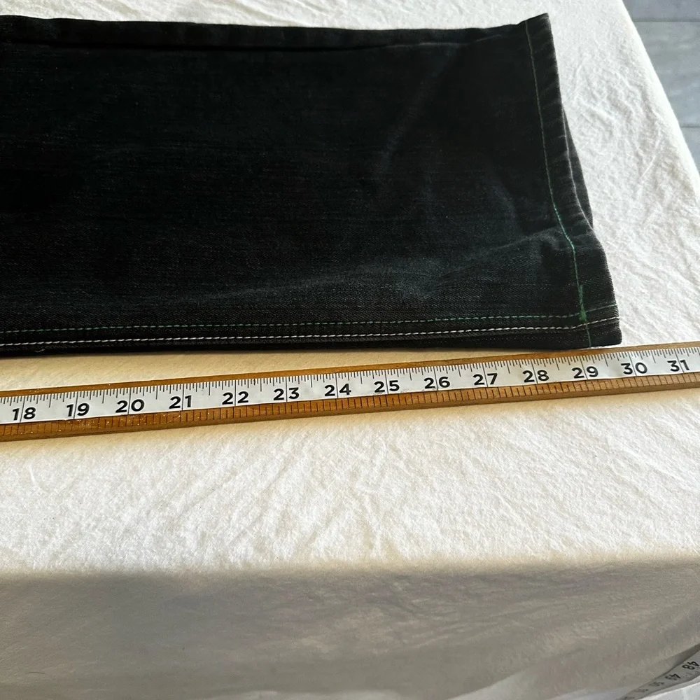 ATTITUDE GOLD MEN’S JEANS GREEN STICH Y2K PNTS SZ 44/32 - Picture 12 of 16